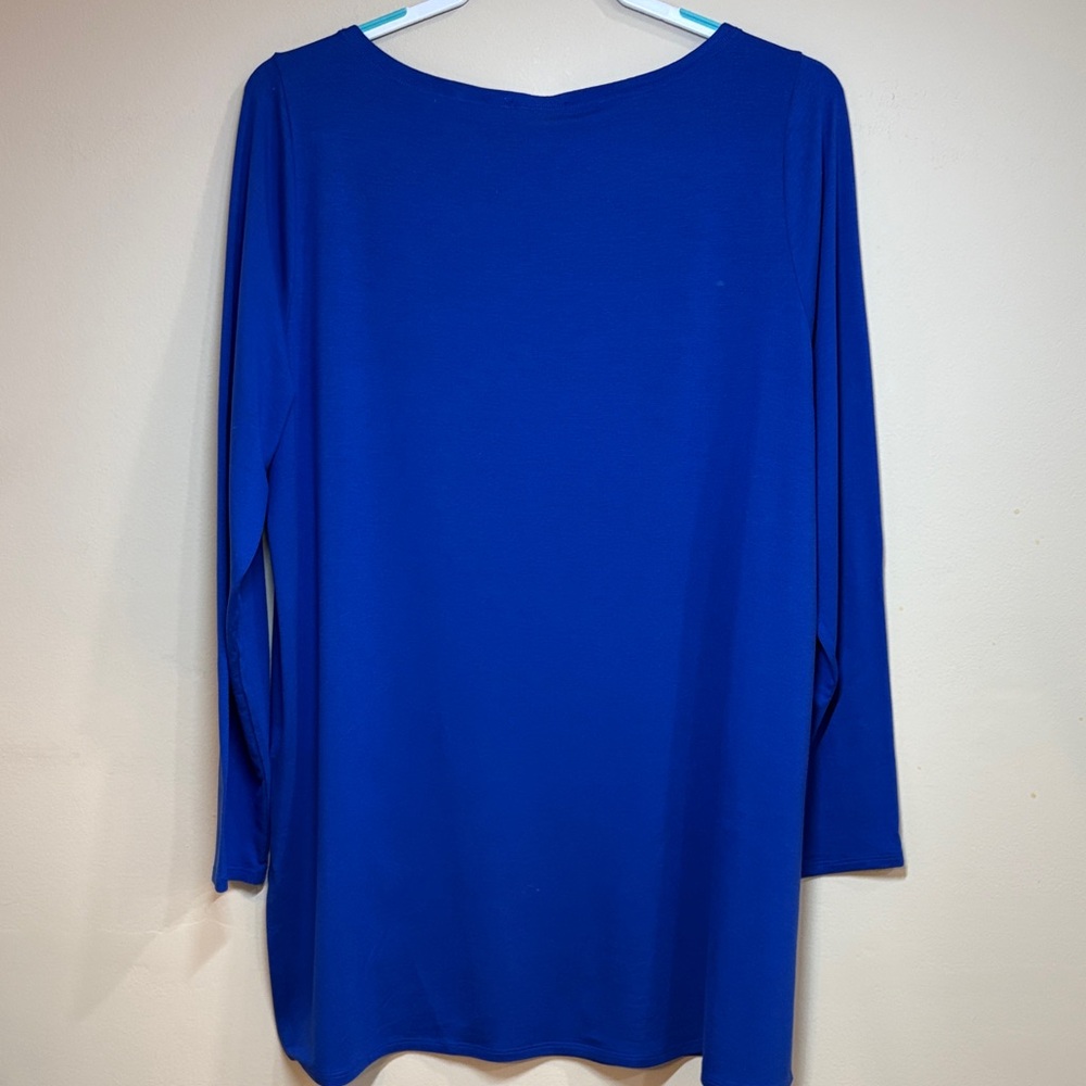 Eileen Fisher Cobalt Blue Long Sleeve Tunic, L - Picture 3 of 9